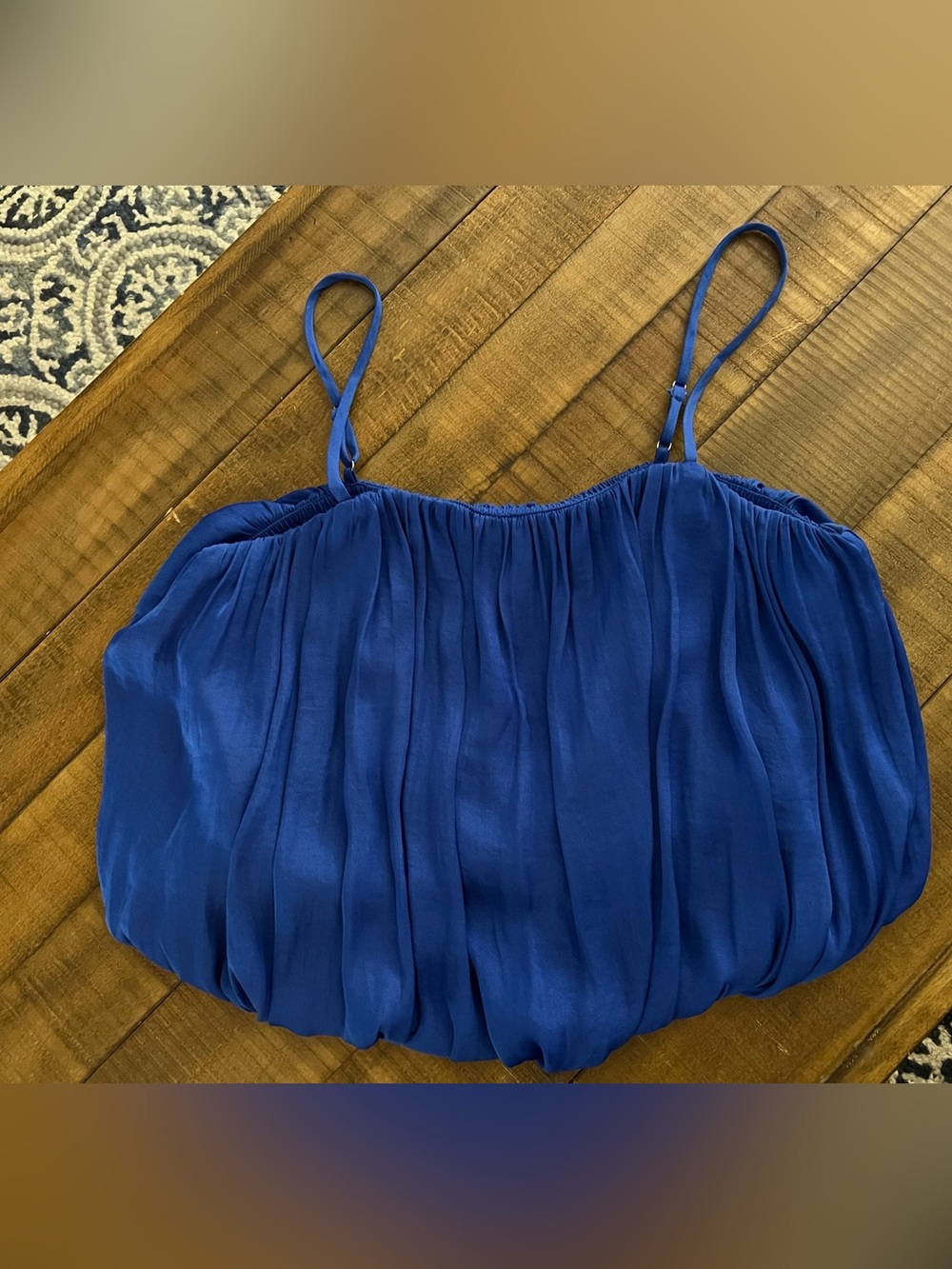 NWOT Naked Zebra Royal blue cropped bubble top size S